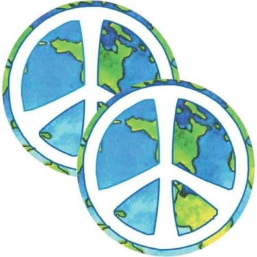 Imagem de Adesivo de vinil Earth Peace Sign para carro e caminhão (2 unidades) -