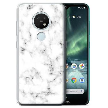 Imagem de Estojo/capa em gel TPU para Nokia 6.2/7.2 2019 STUFF4 White Marble - G