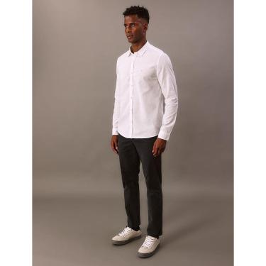 Imagem de Camisa Ml Ckj Slim Cotton Linen - Branco-Masculino