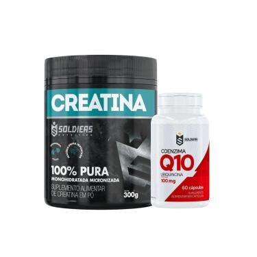 Imagem de Kit: Coenzima Q10 100mg + Creatina Monohidratada Pote 300g - Soldiers Nutrition-Unissex
