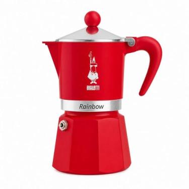Imagem de Cafeteira Italiana Moka Bialetti Rainbow Vermelha 3 xícaras