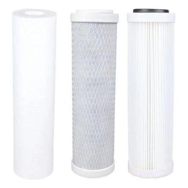 Imagem de Kit Refis Polipropileno Plissado Lavável Carvão Ativado Branco - Royal