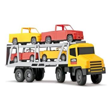Imagem de Caminhão Cegonheira Strada Transcar Com 4 Carrinhos - Silmar Brinquedo
