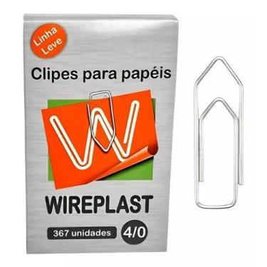 Imagem de Clipes Para Papel Galvanizado 4/0 Caixa C/ 500g Kit C/ 2 Un - WIREPLAS