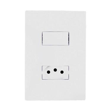 Imagem de Kit 2 Interruptor 1 Tecla Paralelo e Tomada Bco 10A - I9 - ILUMI