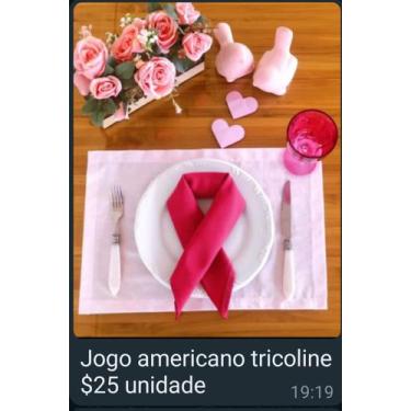 Imagem de Jogo Americano Tricoline Pink e Rosa - Ateliê Mary Lourenço 