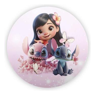 Imagem de Capa Para Mini Painel Redondo Veste Fácil Desenho Angel Rosa Estilo Na