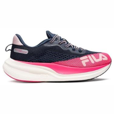 Imagem de Tênis Fila Racer Speedzone Feminino Azul Rosa Treino Corrida, 36