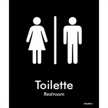Imagem de Placa Sinalizacao Poliestireno 15X18 ''Toilette Unissex (Portugues/Ing