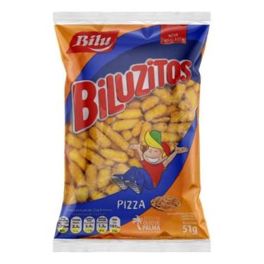 Imagem de Kit c/ 6 Salgadinho de Trigo Pizza Bilu Biluzitos Pacote 51g