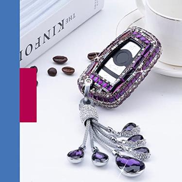 Imagem de WSWJDW Porta-chaves da capa do carro Porta-chaves Porta-chaves Bolsa, apto para BMW 520 525 f30 f10 F18 118i 320i 3 5 7 Série X3 X4 M3 M4 M5 E34 E36 E90, A, porta-chaves roxo