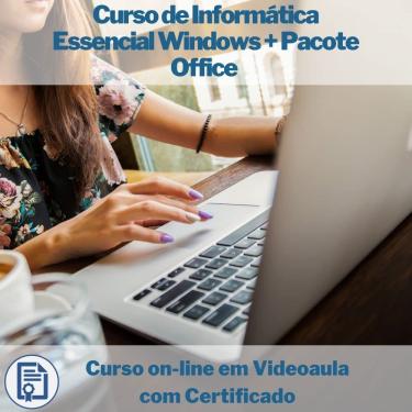 Imagem de Curso on-line em videoaula de Informática Essencial Windows + Pacote Office com Certificado