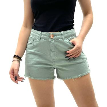 Imagem de Shorts Dipanno Em Sarja Cós Alto Barra Desfiada Feminina