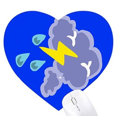 Imagem de Mousepad Blink Icon Thunder com símbolo de coração Tapete de borracha para escritório