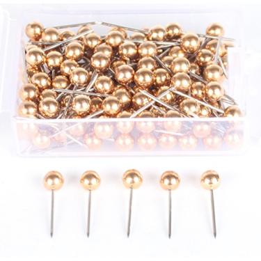 Imagem de Tacas de mapa AnMiao Star de 1/8 polegadas, pinos de empurrar, cabeça redonda de plástico, ponto de aço, 100 unidades, cores douradas