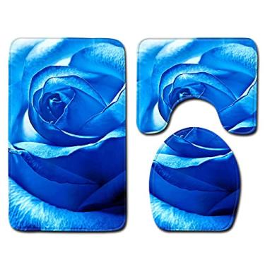 Imagem de Tapete de Banho Rosa Dia dos Namorados 3 Peças Conjunto de Banheiro Tapete Antiderrapante para Decoração de Casa Tapete de Banheiro, Conjunto de Três Peças 4,40cmX60cm