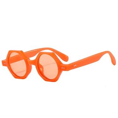 Imagem de Óculos de sol redondos moda hexágono mulheres homens armação de plástico gradientes lente vintage festa estilo praia óculos de leopardo UV400, C2, tamanho único