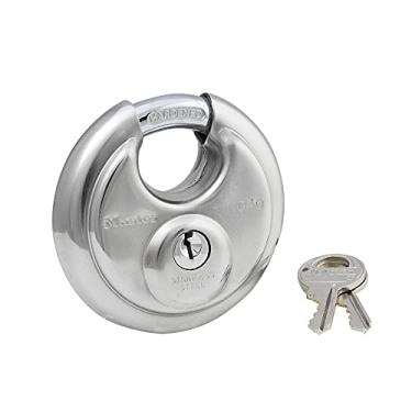 Imagem de Master Lock Cadeado redondo 40KADPF com manilha blindada, aço inoxidável