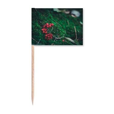 Imagem de Bandeiras de palito de dente com estampa de frutas vermelhas para decoração de festa