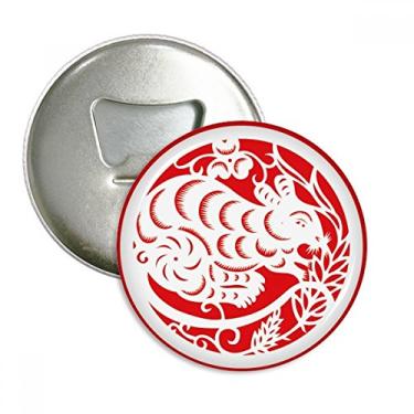 Imagem de Corte de papel Rato Animal China Zodíaco Arte Abridor de Garrafas Imã de Geladeira Emblema Multifuncional