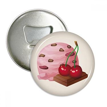Imagem de Bola de sorvete roxa chocolate cereja abridor de garrafas ímã de geladeira emblema multifuncional