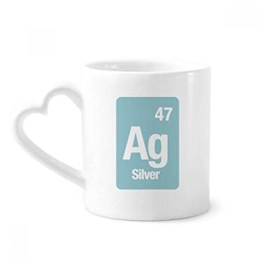 Imagem de Ag Silver Chemical Element Caneca de café cerâmica copo de coração de vidro