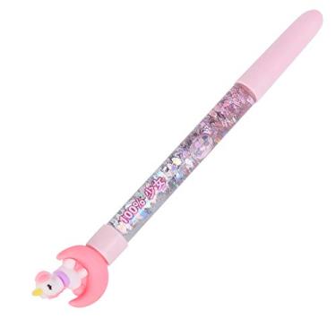 Imagem de Caneta de tinta de gel líquido, canetas de gel coloridas, lua de desenho animado fofa para escola para escritório (porta-canetas rosa)