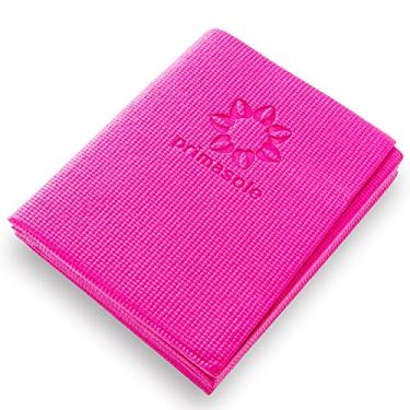 Imagem de Primasole Tapete de ioga dobrável para viagem, leve, fácil de transportar para treino, aula de fitness, praia, parque, piqueniques de viagem, 4 mm de espessura, rosa azaléia, vermelho, cor PSS91NH027A