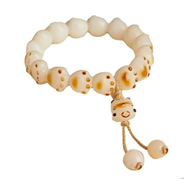 Imagem de HIGOH 18 sementes de fio manual dezoito sementes corda bodhi fêmea corda bodhi dezoito sementes multi tesouro contas Buda joias de mão, Size:10mm/8mm Hand circumference:20cm, Sem incrustações