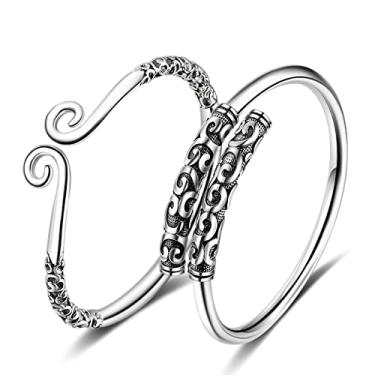 Imagem de Pulseira Do Rei Macaco AjustáVel Pulseira De FeitiçO De Banda Apertada, Te Amo 10.000 Anos Mulheres Homens Pulseira Casal (prata)