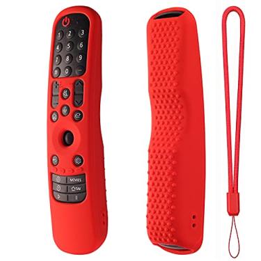 Imagem de Hi Color Capa de silicone para MR24GA/MR21GA/MR22GN/MR23GA, capa protetora compatível com LG Magic TV C2 C3 G3 OLED controle remoto Slicone com cordão (vermelho)