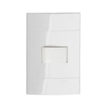 Imagem de Conjunto Placa Horizontal C/ Interruptor Simples 10A 250V Decor Branco PRM044011 – Schneider