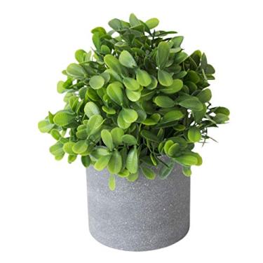 Imagem de heave Mini plantas artificiais em vaso, arbusto de plástico falso, plantas verdes artificiais para decoração de casa, jardim, banheiro, presente de boas-vindas, 7