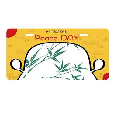 Imagem de DIYthinker Pintura Green Culture Placa de licença de bambu Etiqueta Decoração de carro Dia da Paz