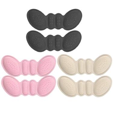 Imagem de 3 pares de almofadas de calcanhar para sapatos e calcanhares da, adesivos para salto, protetor de bolhas para mulheres (rosa + preto + damasco)