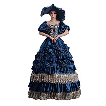 Imagem de CountryWomen Vestido feminino de baile de máscaras Marie Antoinette Maxi fantasia vestido de baile, Reto2, G